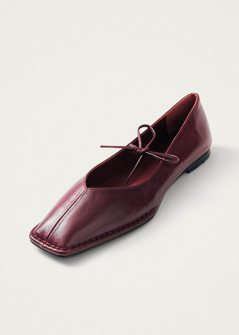 Alohas Sway Bailarinas de Cuero Burdeos Outlet online