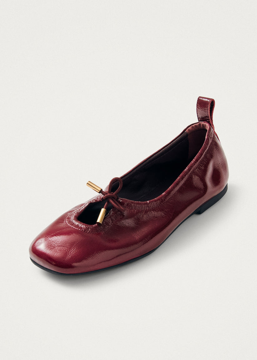 Alohas Rosalind Onix Bailarinas de Cuero Burdeos Rebajas