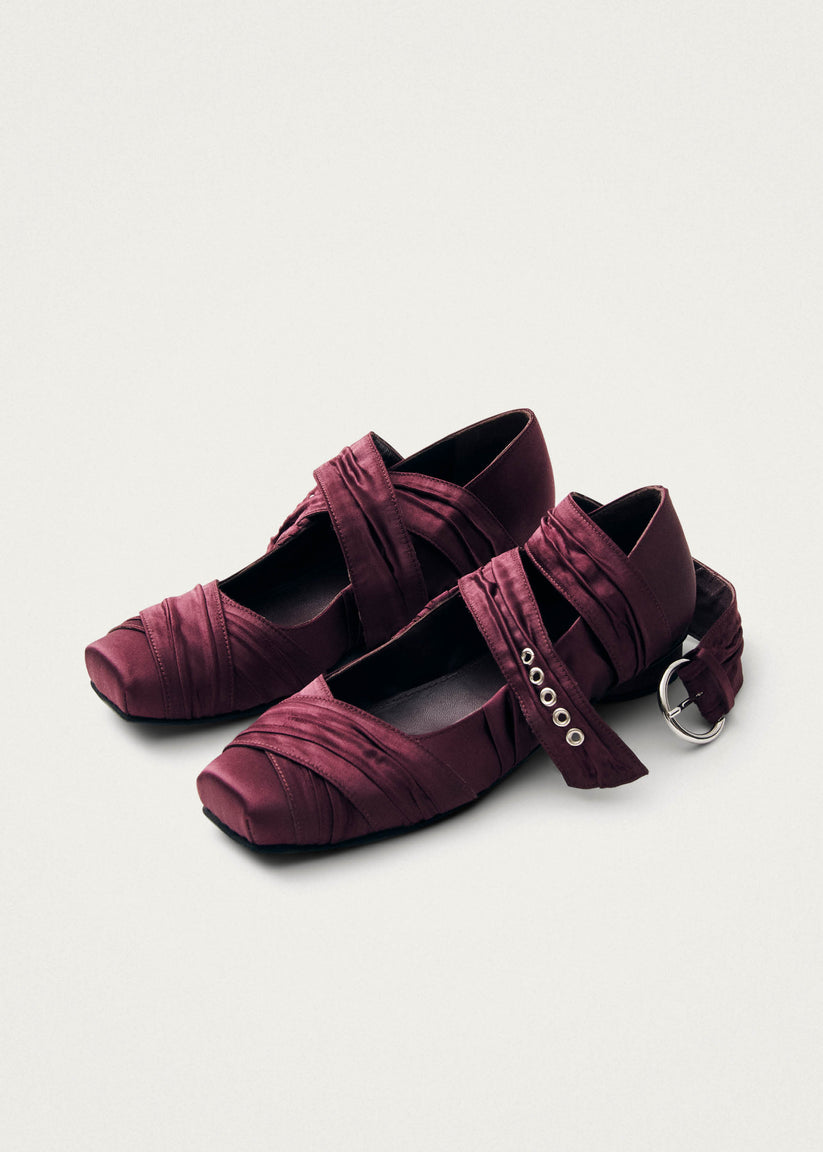 Alohas Volant Silky Bailarinas Burdeos Oferta especial
