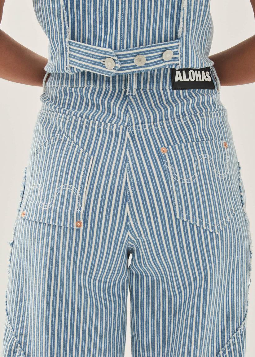 Alohas Lorenza Rayas de Denim Color Azul y Blanco Precio de fábrica
