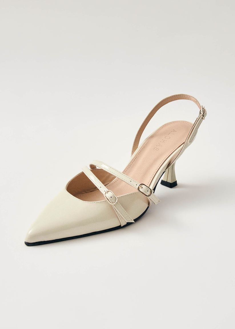 Alohas Joelle Onix Tacones de Cuero Color Crema Promoción trimestral