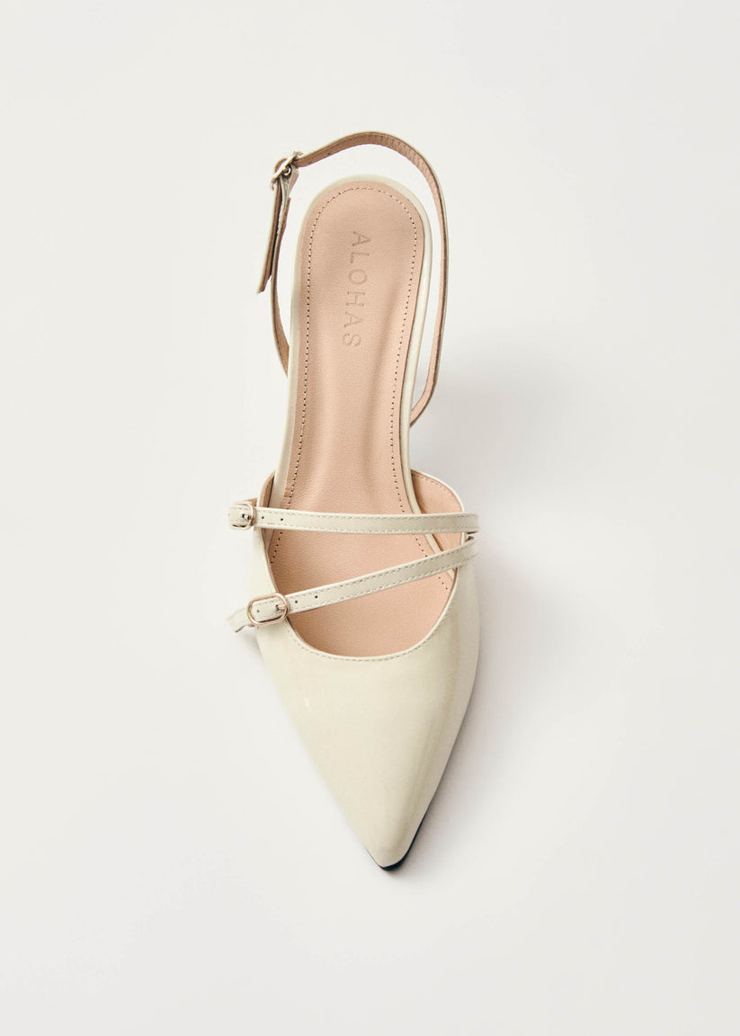 Alohas Joelle Onix Tacones de Cuero Color Crema Oferta exclusiva