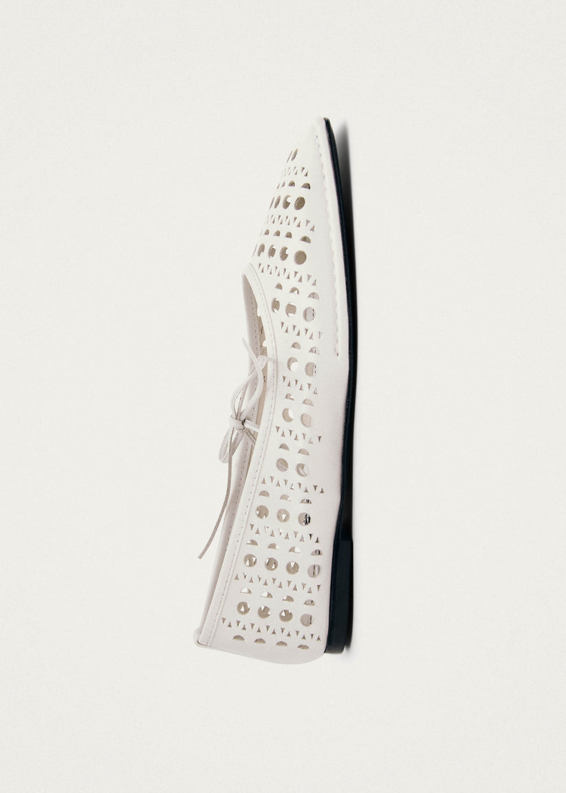 Alohas Sway Slit Bailarinas de Cuero Blanco Última moda