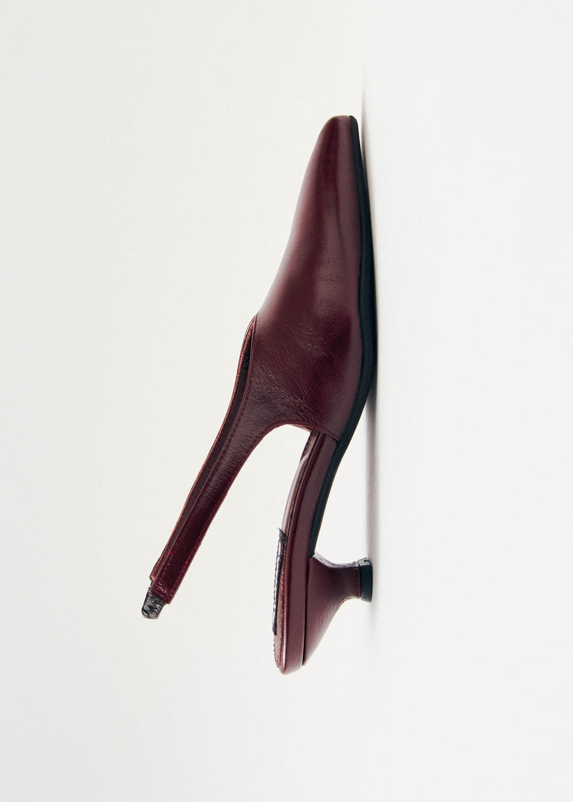 Alohas Eros Tacones de Cuero Burdeos Grandes ahorros