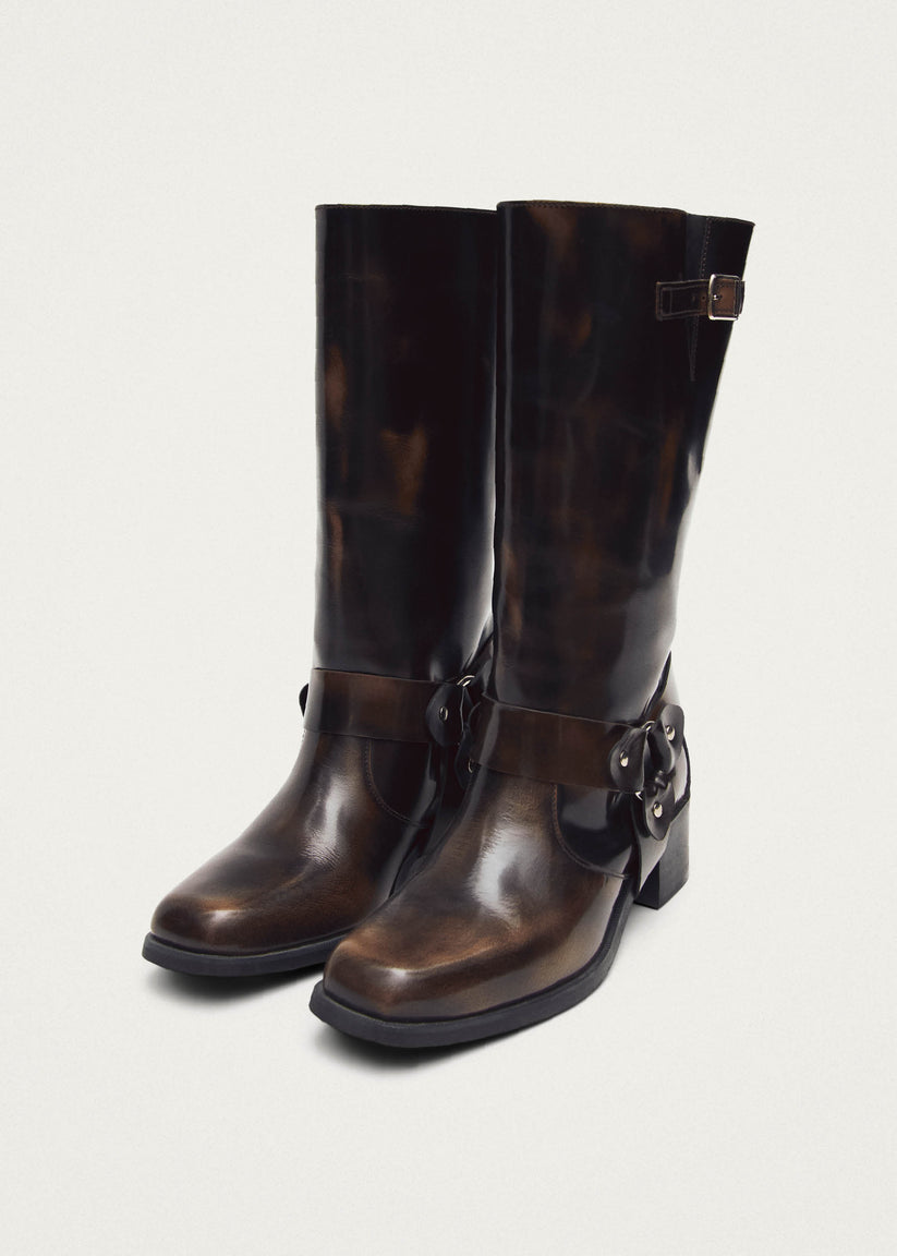 Alohas Rocky Brushed Botas de Cuero Marrón En línea