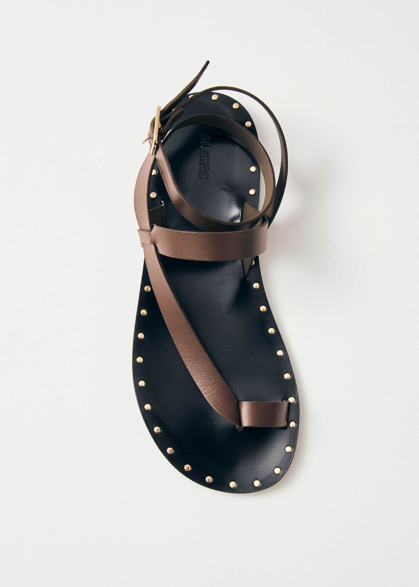 Alohas Tallula Brown Leather Sandals Ofertas