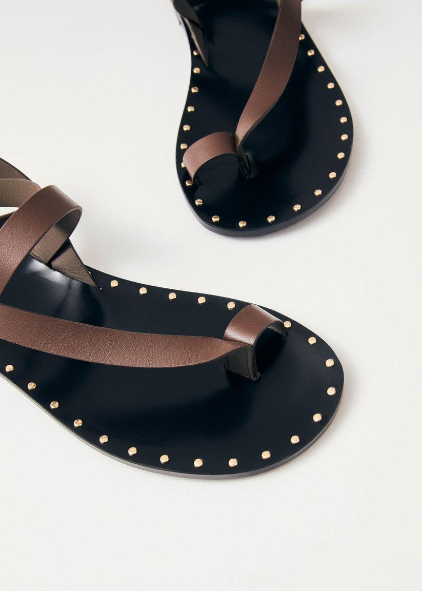 Alohas Tallula Brown Leather Sandals Ofertas