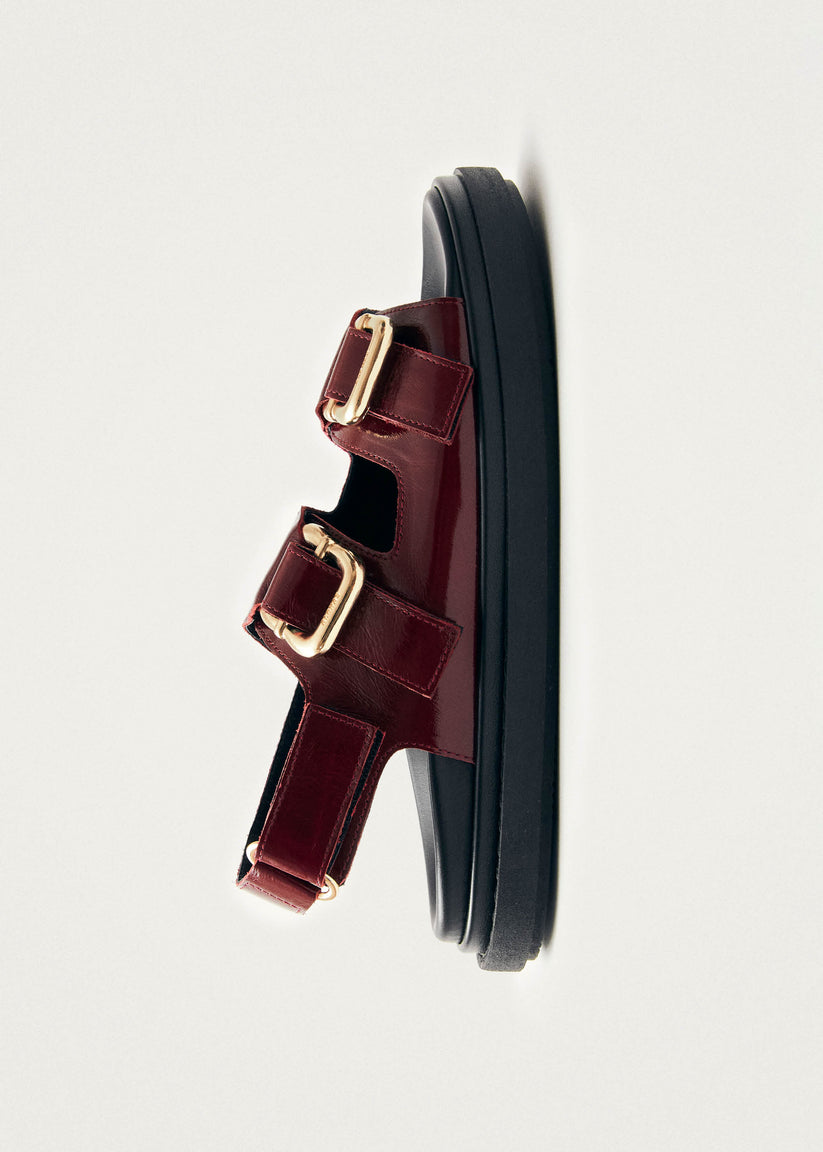 Alohas Harper Onix Sandalias de Cuero Color Burdeos Descuento