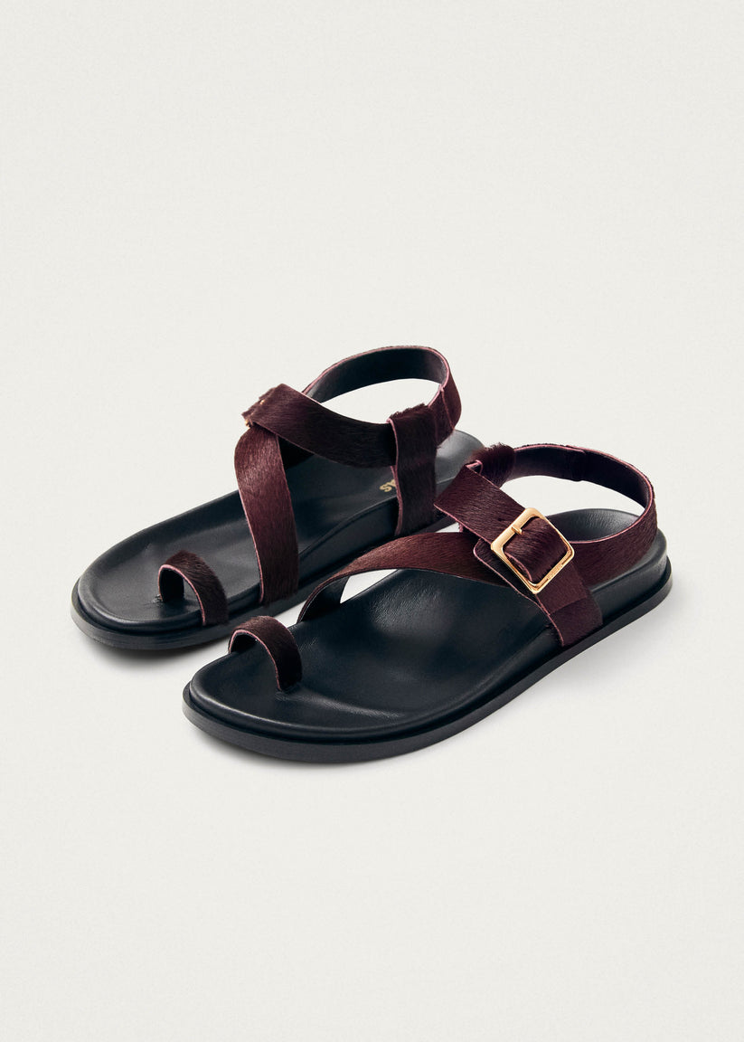 Alohas Siren Soft Sandalias de Cuero Burdeos Tienda
