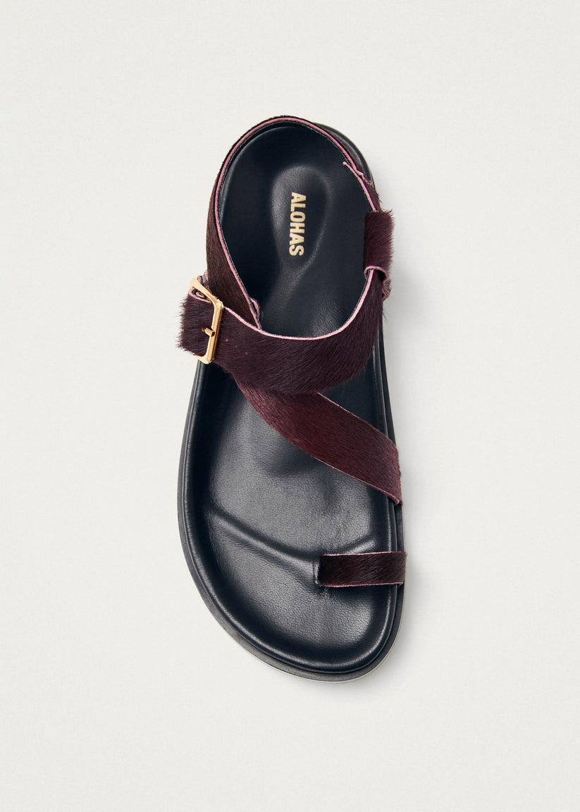 Alohas Siren Soft Sandalias de Cuero Burdeos Tienda