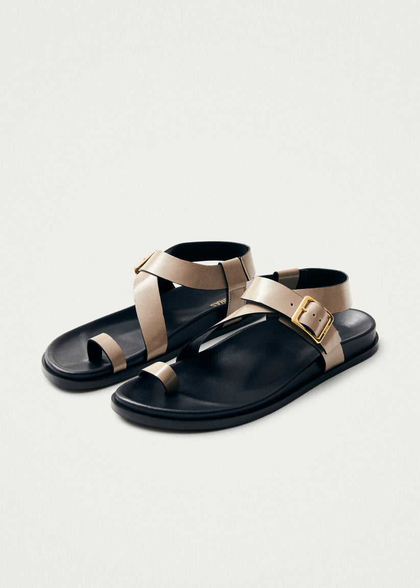 Alohas Siren Sandalias de Cuero Beige con Piedra Ónix Rebajas online