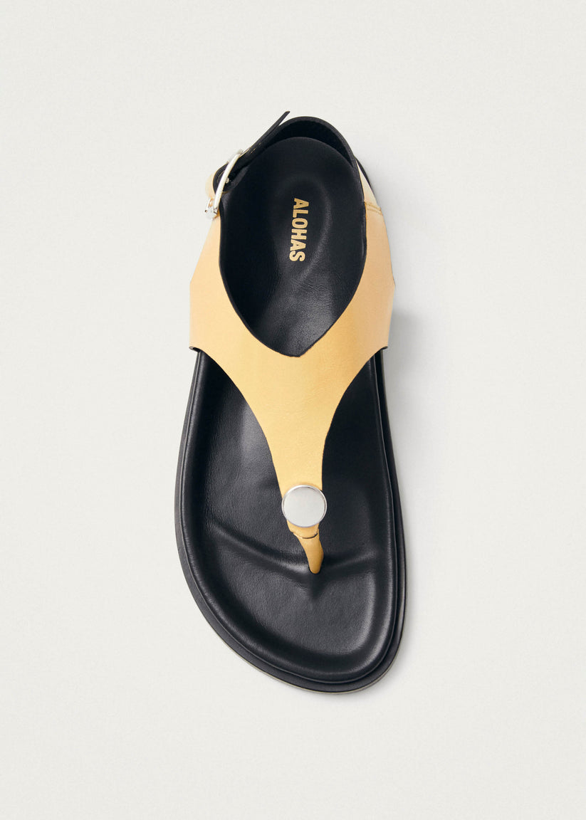 Alohas Harbor Onix Sandalias de Cuero Color Vainilla Oferta especial