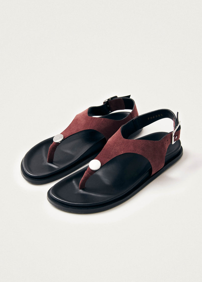 Alohas Harbor Sandalias de Ante Burdeos en Cuero Envío gratis