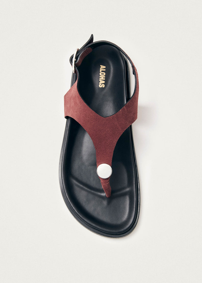 Alohas Harbor Sandalias de Ante Burdeos en Cuero Envío gratis