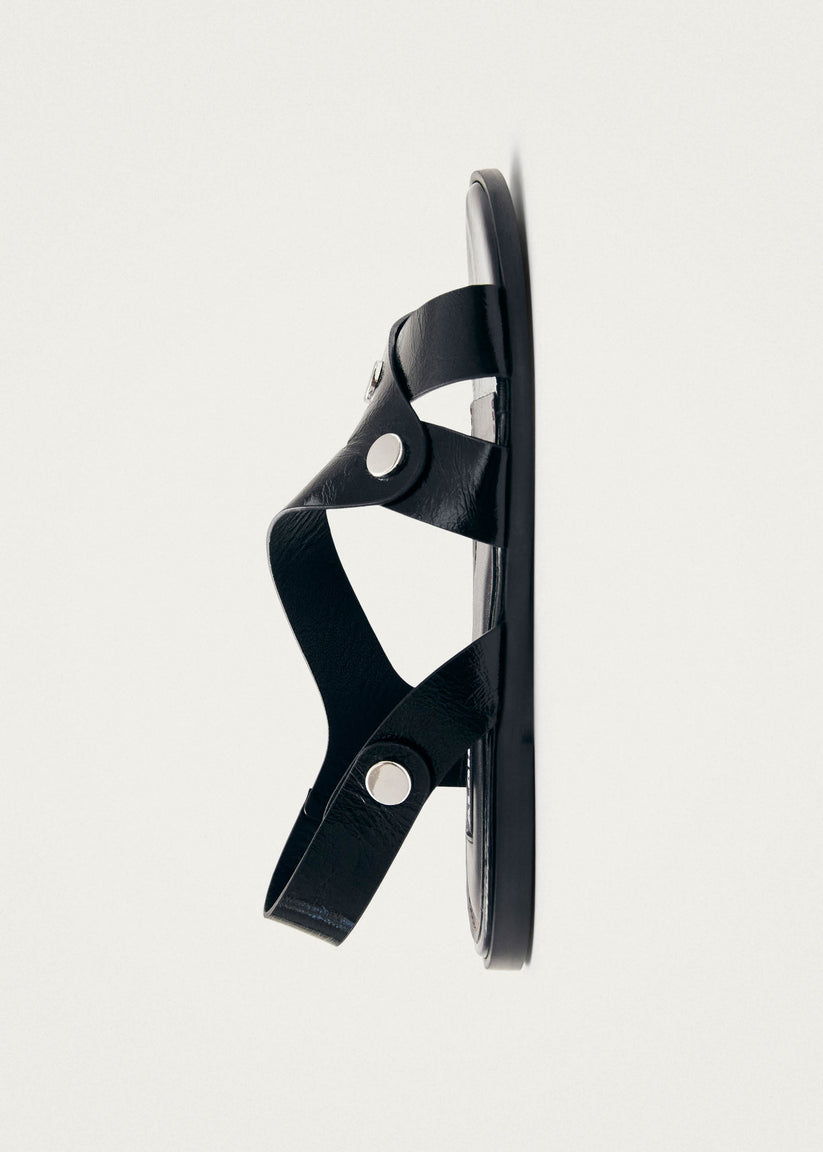 Alohas Mindy Onix Sandalias de Cuero Negro Tienda de fábrica