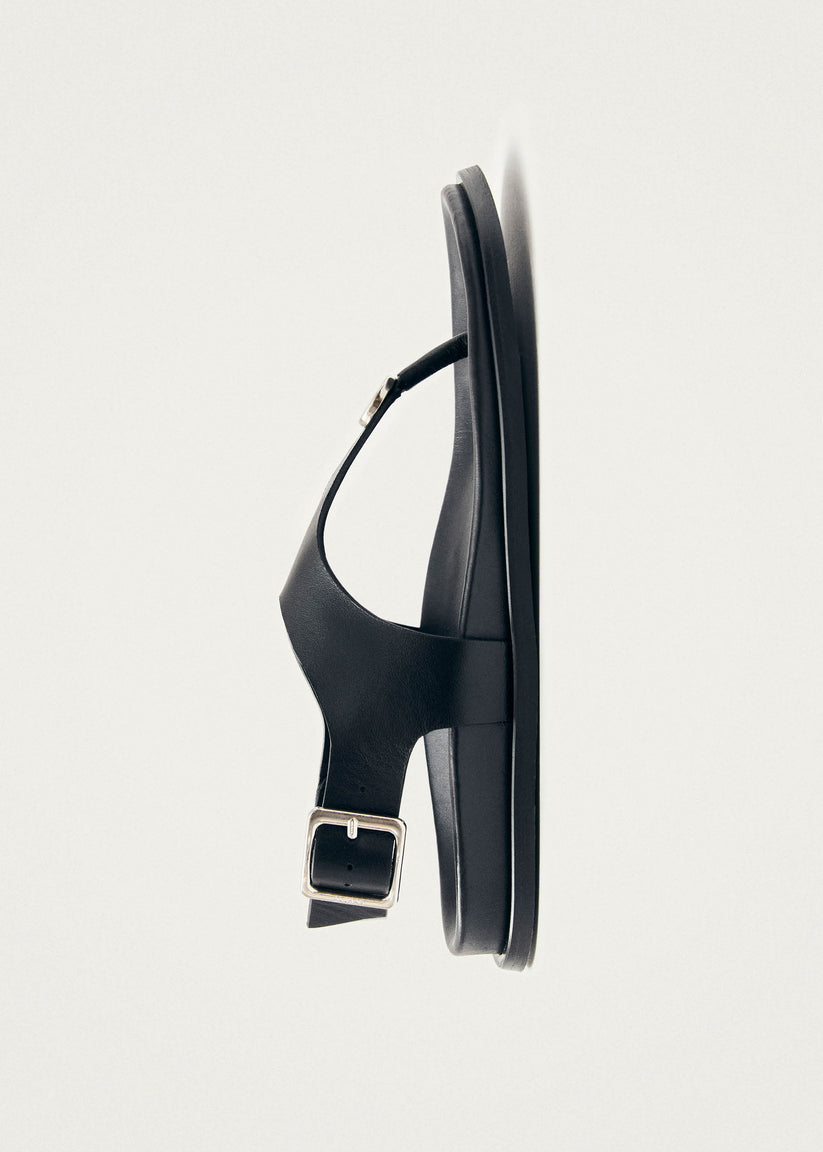 Alohas Harbor Sandalias de Cuero Negras Descuento por venta flash