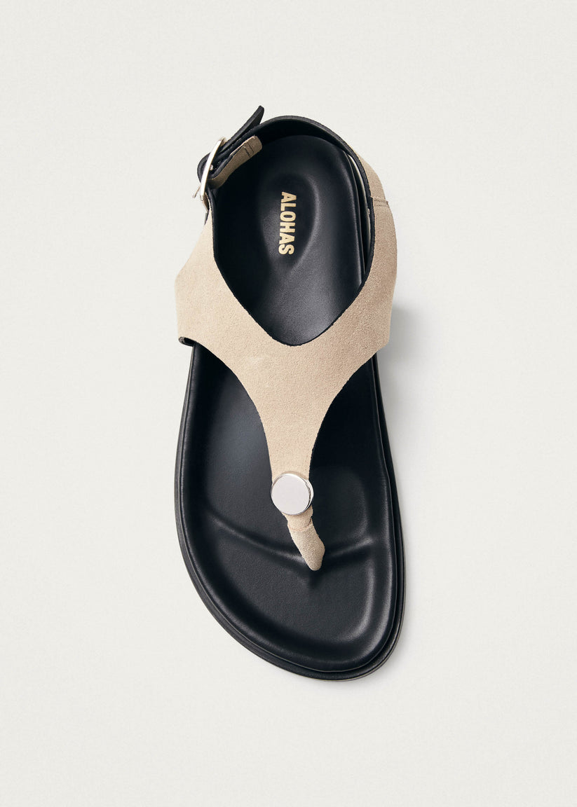 Alohas Harbor Sandalias de Ante Color Crema Grandes ahorros