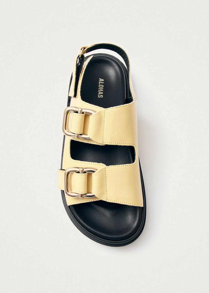 Alohas Harper Onix Sandalias de Cuero Color Vainilla Precio ultrabajo