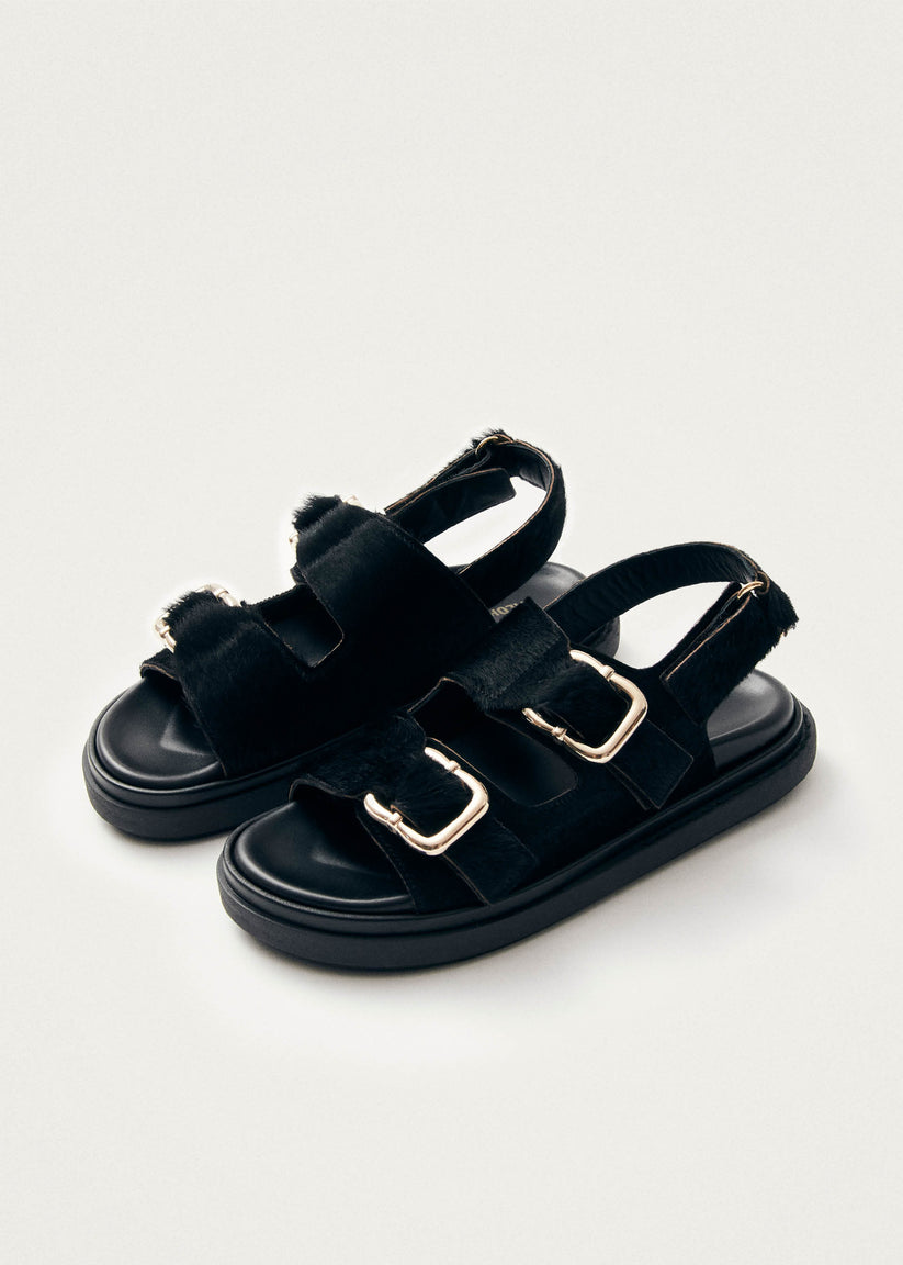 Alohas Harper Sandalias de Cuero Negro Suave Devoluciones gratuitas