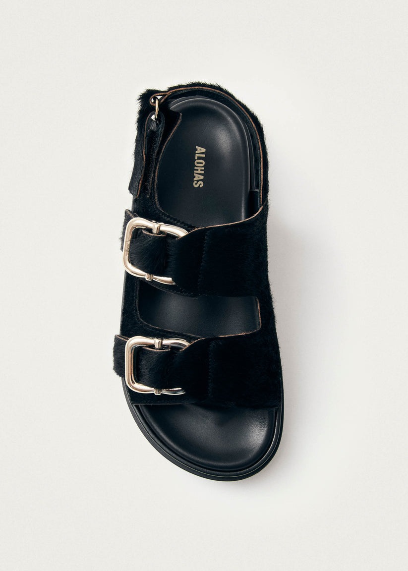 Alohas Harper Sandalias de Cuero Negro Suave Devoluciones gratuitas