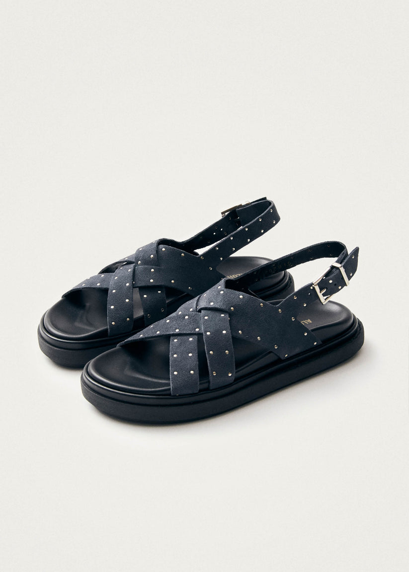 Alohas Trunca Sandalias de Cuero Ante Azul con Estrellas 2025