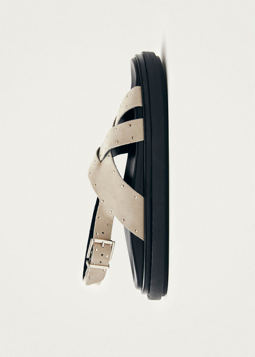 Alohas Trunca Sandalias de Cuero Ante con Studs Color Beige Outlet