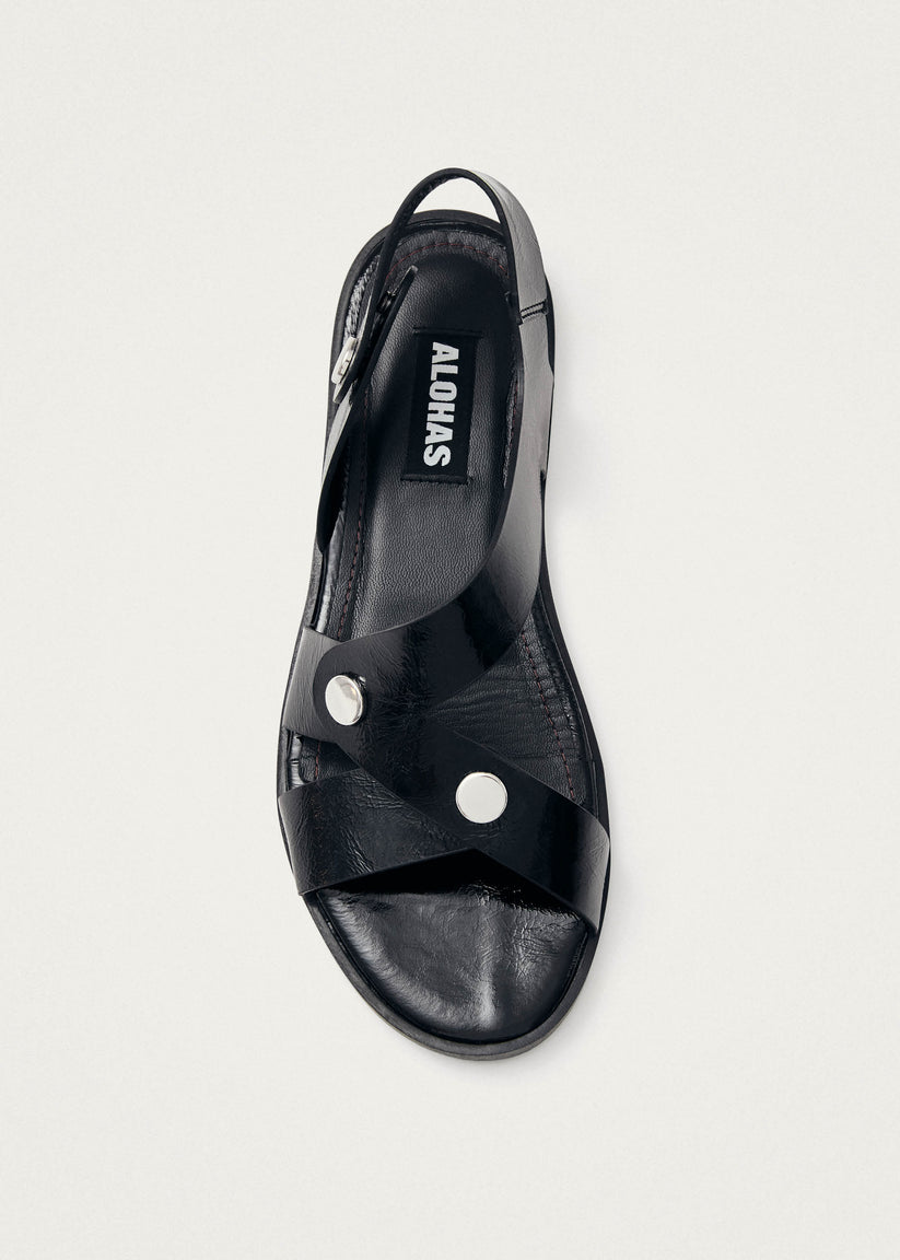 Alohas Mindy Onix Sandalias de Cuero Negro Los más vendidos