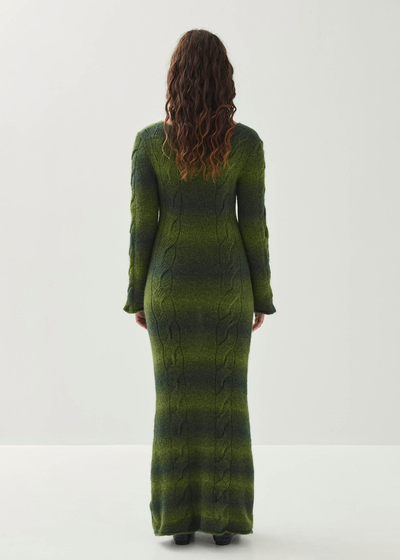 Alohas Trenza Vestido Verde de Punto Descuento