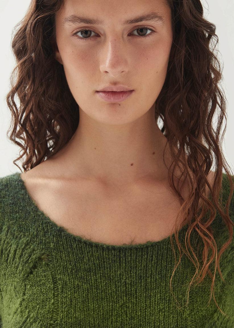 Alohas Trenza Vestido Verde de Punto Descuento