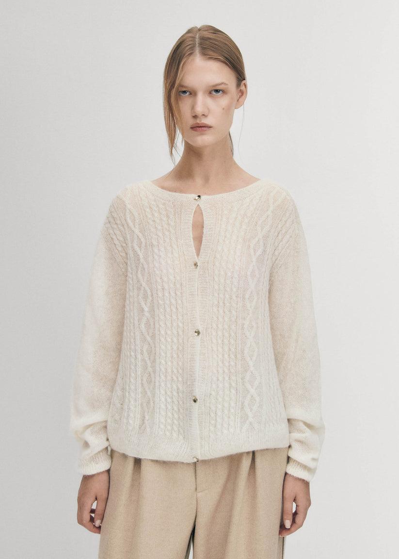 Alohas Corden Cardigan Color Crema Tienda