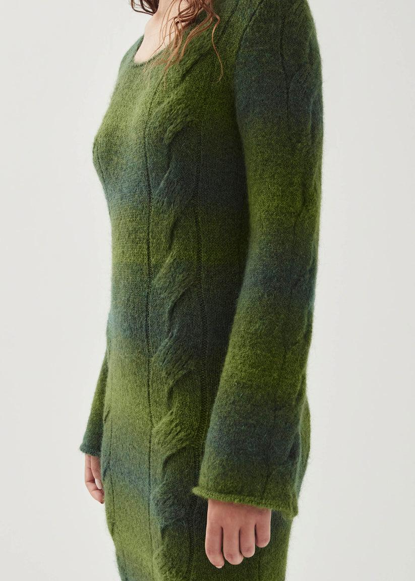 Alohas Trenza Vestido Verde de Punto Grandes descuentos