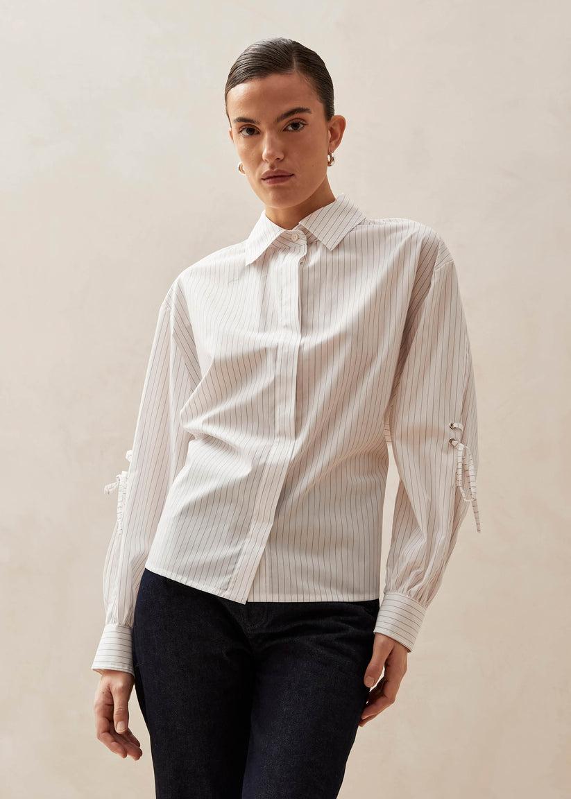 Alohas Sugar Red Thin Stripes Shirt Liquidación