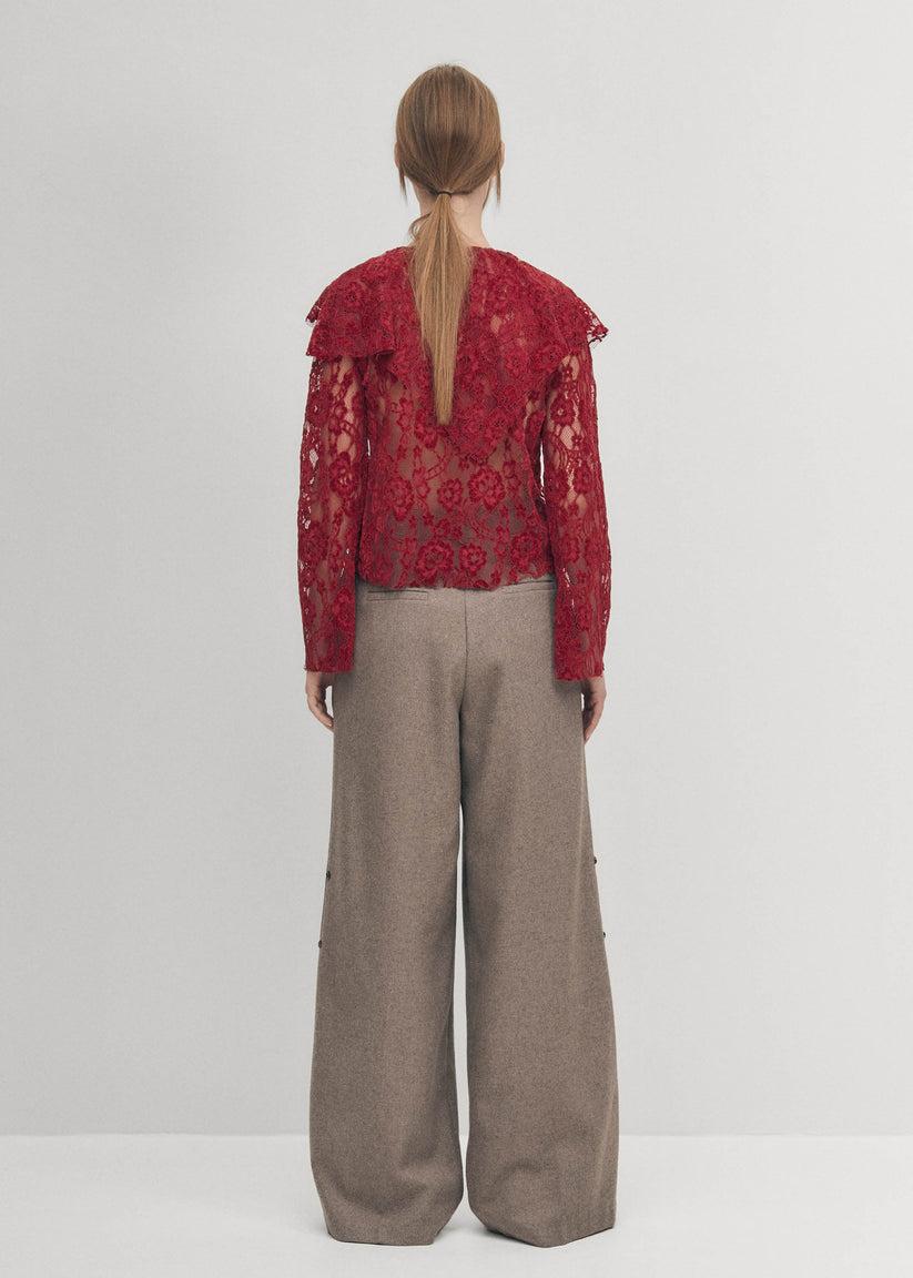 Alohas Blusa de Encaje Tolpa en Color Vino Última moda