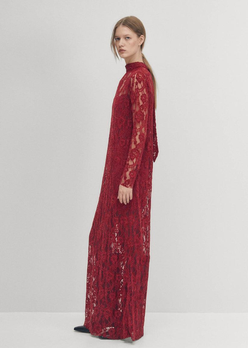 Alohas Vestido de Encaje Tiban en Color Vino Descuento por venta flash