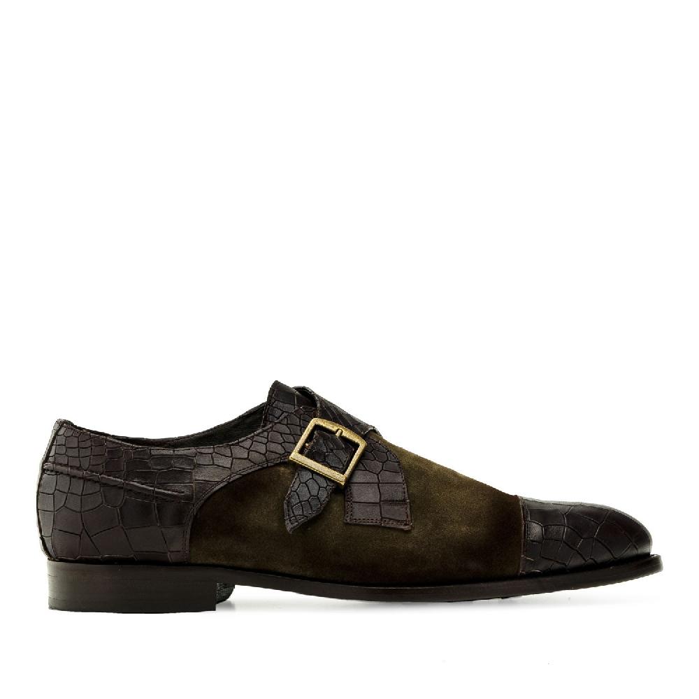 ﻿Andres machado Zapato Monk Serraje Coco Marrón Tienda de fábrica