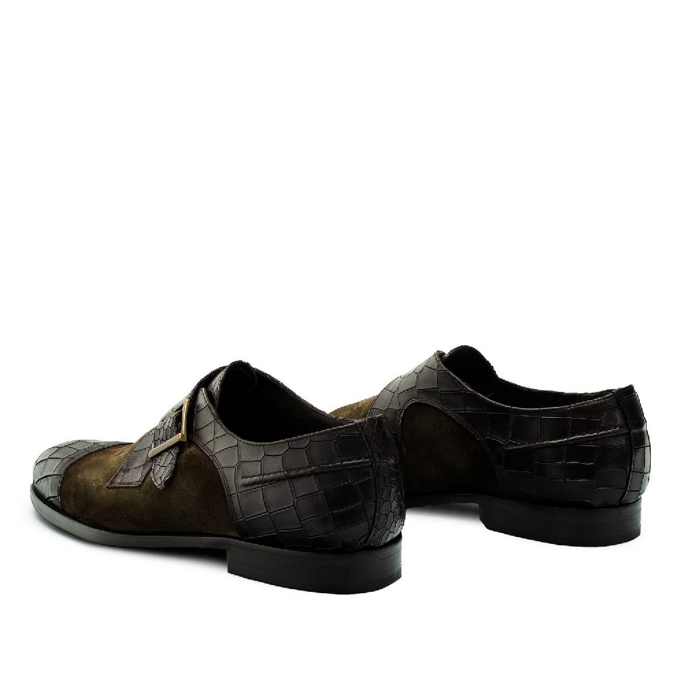 ﻿Andres machado Zapato Monk Serraje Coco Marrón Tienda de fábrica