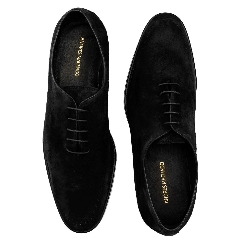 Andres machado Zapato Serraje Negro con Cordones En oferta
