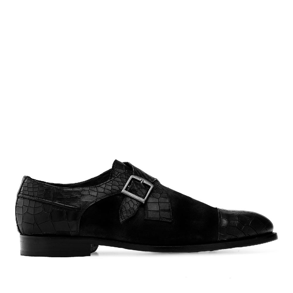 Andres machado Zapato Monk Serraje Coco Negro Descuentos del mes