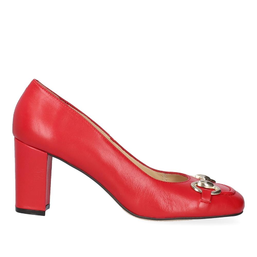 Andres machado Zapato tacón en piel rojo de estilo vintage Tienda