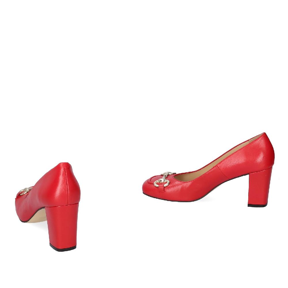Andres machado Zapato tacón en piel rojo de estilo vintage Tienda