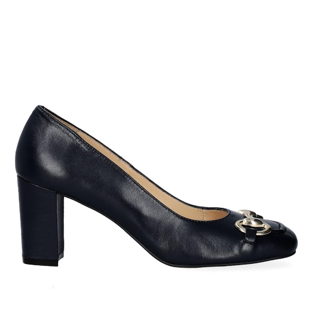Andres machado Zapato tacón en piel negro de estilo vintage Tienda