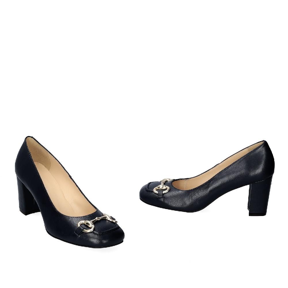 Andres machado Zapato tacón en piel negro de estilo vintage Tienda