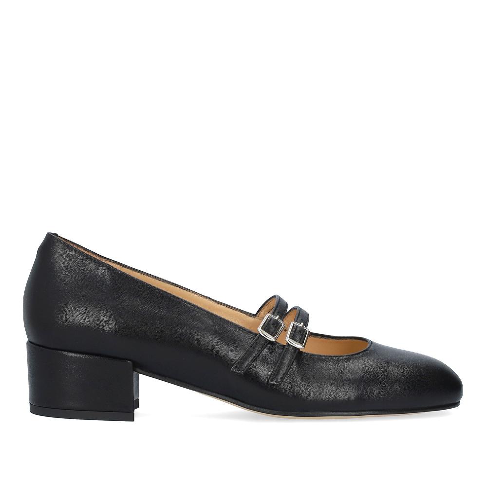 Andres machado Zapato Tacón en Piel de Color Negro Superdescuento