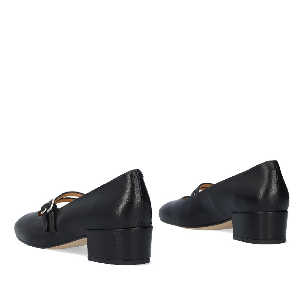 Andres machado Zapato Tacón en Piel de Color Negro Superdescuento