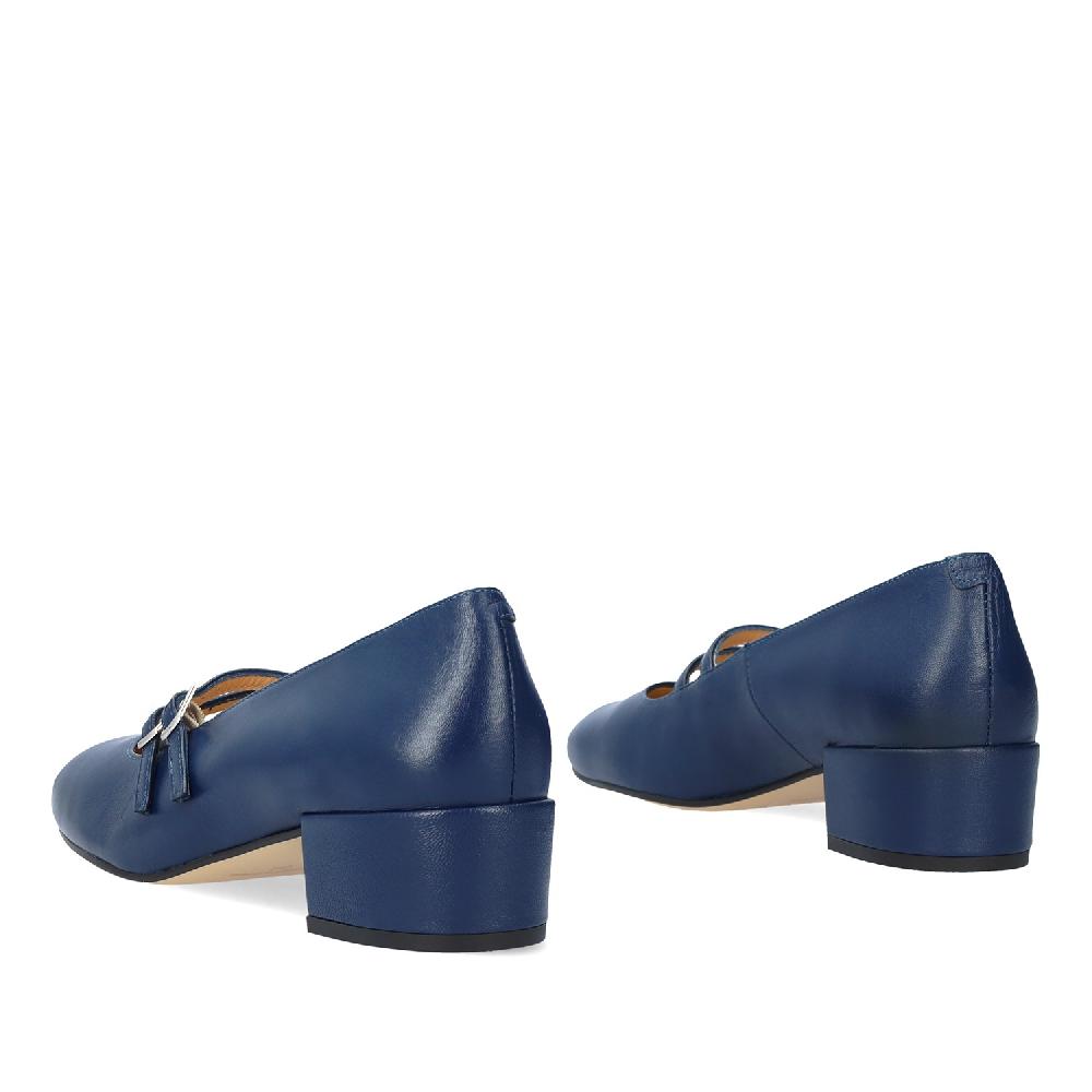 Andres machado Zapato Tacón en Piel de Color Azul Marino Grandes descuentos