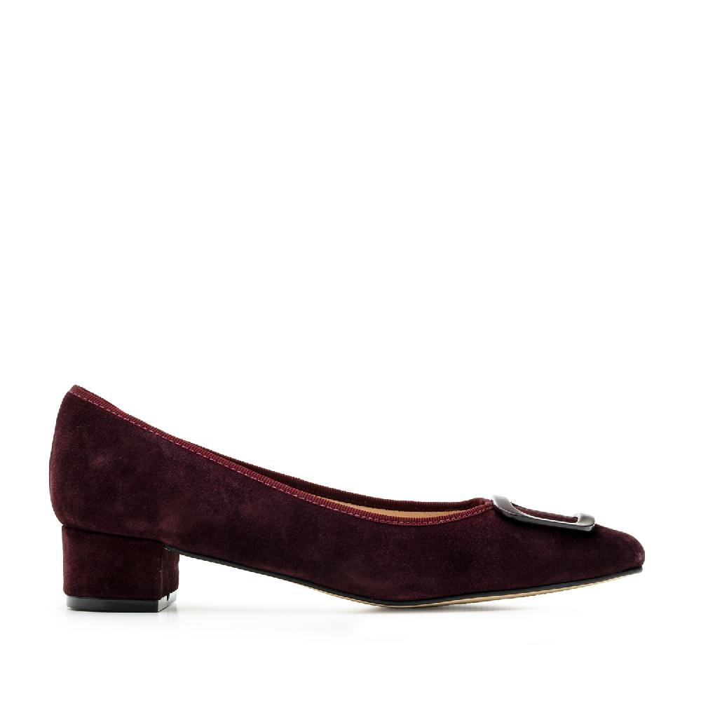 Andres machado Zapato en serraje tacón Burdeos Precio ultrabajo