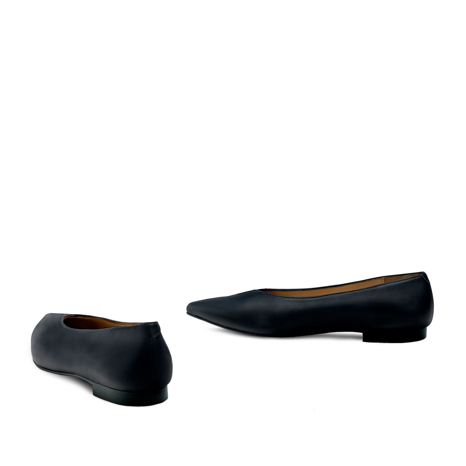 Andres machado Zapato plano en punta de Piel Marino Outlet