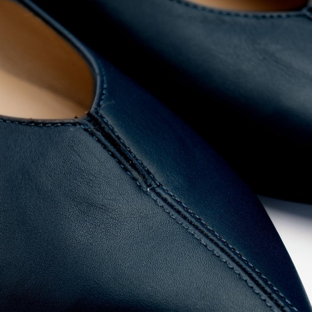 Andres machado Zapato plano en punta de Piel Marino Outlet
