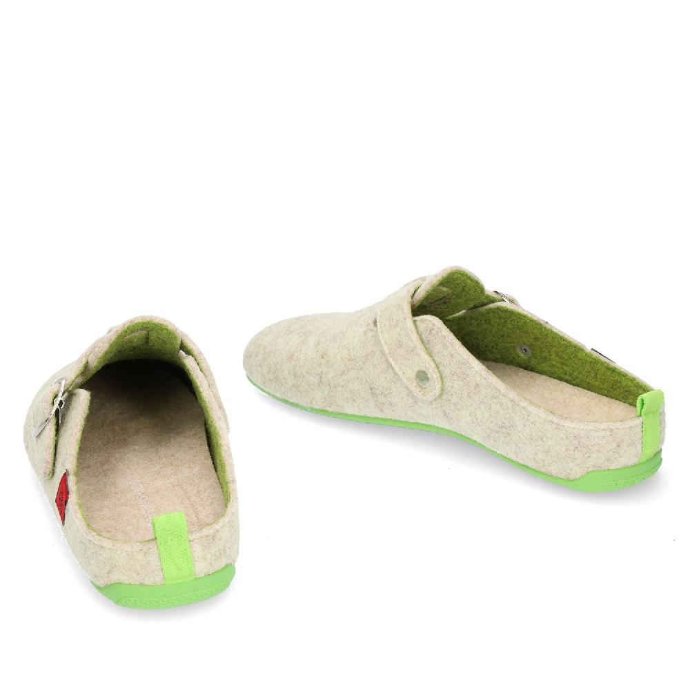 Andres machado Zapatillas de estar por casa con hebilla Unisex y tejido fieltro Blanco Rebajas de fábrica