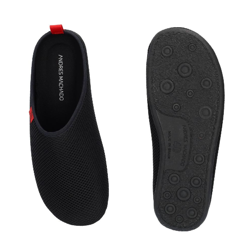 Andres machado Zapatillas Unisex de estar por casa de Verano en Rejilla Negro Ventas relámpago